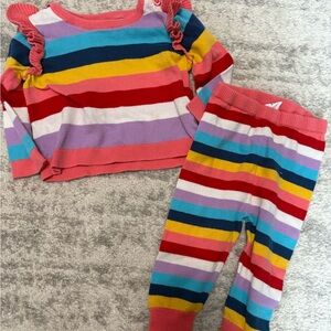 GAP Colorful Striped Kids outfit baby girls 6-12 months rainbow sweater shirt